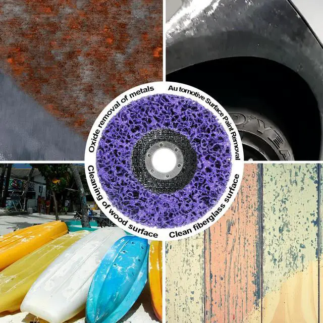 Alt view image 6 of 7 - Paint Stripping Discs 12-Pack, 4-1/2" Purple Strip Disc Wheel for Angle Grinder, Ideal for Paint, Rust, and Grime Removal, Metal and Wood Stripping