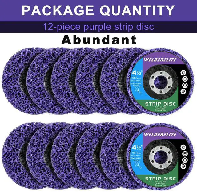 Alt view image 7 of 7 - Paint Stripping Discs 12-Pack, 4-1/2" Purple Strip Disc Wheel for Angle Grinder, Ideal for Paint, Rust, and Grime Removal, Metal and Wood Stripping