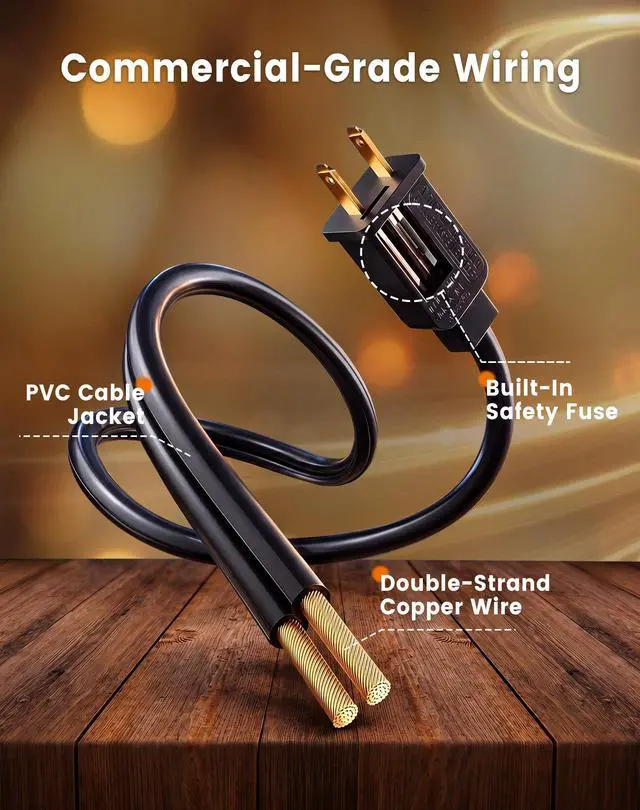 Alt view image 6 of 7 - Outdoor String Lights 110FT(100+10) Waterproof, 50 LED S14 Shatterproof Edison Bulbs, 2FT Spacing, Extension Cord, Connectable Plug in Hanging Patio Lights for Outside, Backyard, Warm White