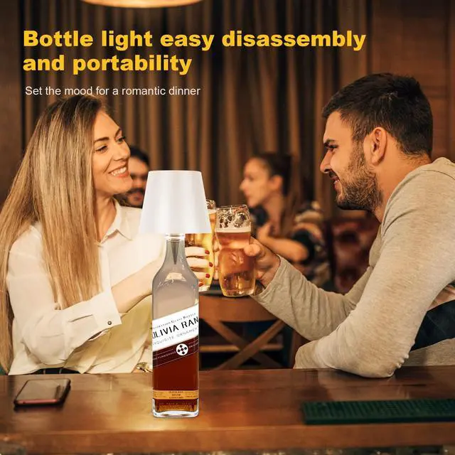 Alt view image 6 of 7 - Wireless Bottle Lamp,2026 New 3 Color Rechargeable Wine Bottle Lights for Bars Restaurants,Bedroom and Party Decor,LED Bottle Lights for Liquor & Wine Bottles (White, 1pc)