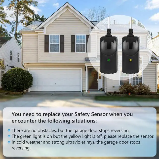 Alt view image 3 of 7 - 41A5034 Garage Door Sensor with Brackets, Replacement for Liftmaster Chamberlain Craftsman Garage Door Sensors, Safety Sensor Beam Compatible with Liftmaster Chamberlain Craftsman Garage Door openers