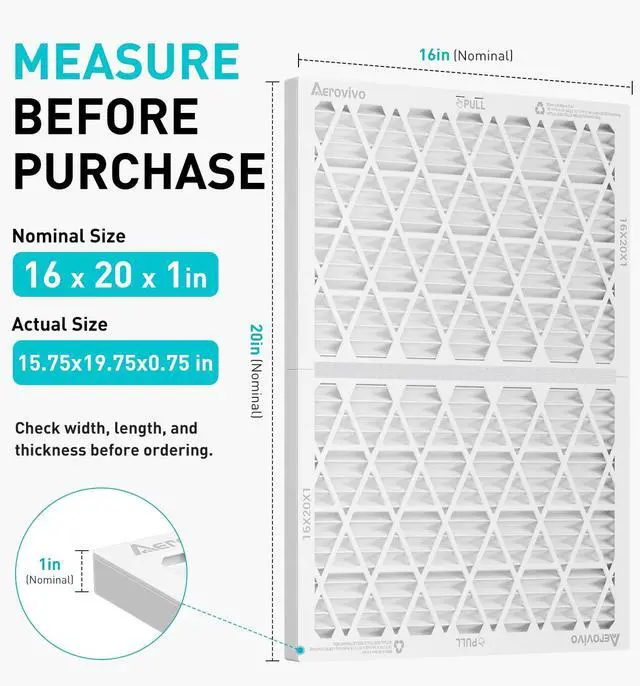 Alt view image 6 of 7 - Refillable 16x20x1 Air Filter MERV 8, Reusable Frame & 6 Refills | Lint, Pet Hair & Everyday Particle Control, 30-90 Day Filter for AC, HVAC & Furnace Systems, Actual Size 15.75x19.75x0.75in