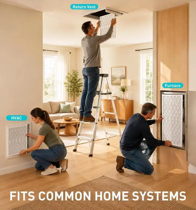 Alt view image 7 of 7 - Refillable 16x20x1 Air Filter MERV 8, Reusable Frame & 6 Refills | Lint, Pet Hair & Everyday Particle Control, 30-90 Day Filter for AC, HVAC & Furnace Systems, Actual Size 15.75x19.75x0.75in