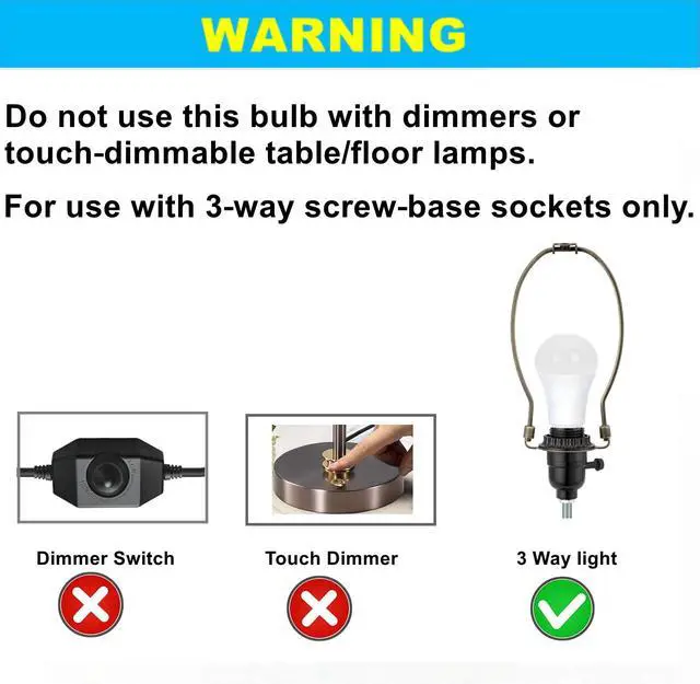 Alt view image 4 of 7 - 4-Pack 3-Way LED Bulb A19 E26, 50/100/150W Equivalent, 3000K Soft White