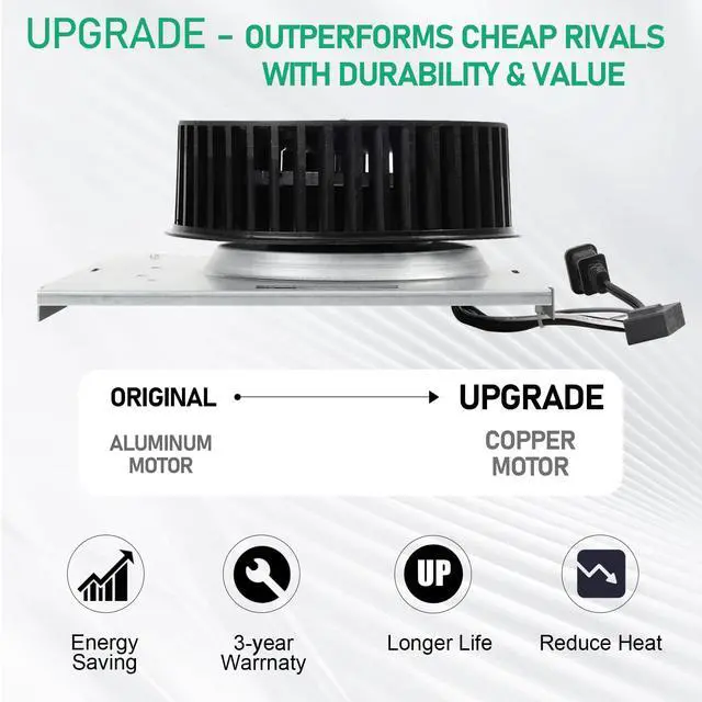 Alt view image 3 of 6 - Upgrade Model 671 Fan Compatible with Nutone 671rb, 672r, Compatible with Broan 750,751,752,N750,Compatible with 671, 671R, 671RB, 672, 672R, 672RB Unit, 3.5 Sones, 9"×9"