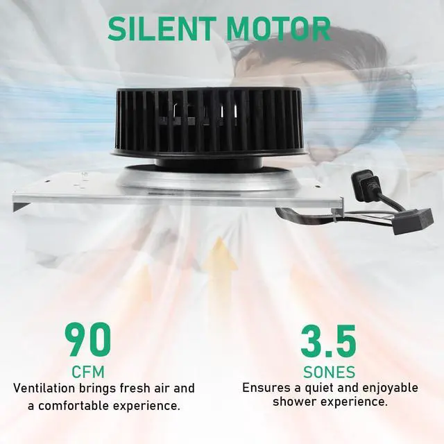 Alt view image 4 of 6 - Upgrade Model 671 Fan Compatible with Nutone 671rb, 672r, Compatible with Broan 750,751,752,N750,Compatible with 671, 671R, 671RB, 672, 672R, 672RB Unit, 3.5 Sones, 9"×9"