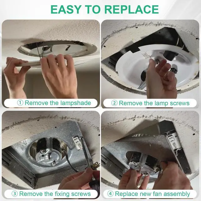 Alt view image 6 of 6 - Upgrade Model 671 Fan Compatible with Nutone 671rb, 672r, Compatible with Broan 750,751,752,N750,Compatible with 671, 671R, 671RB, 672, 672R, 672RB Unit, 3.5 Sones, 9"×9"