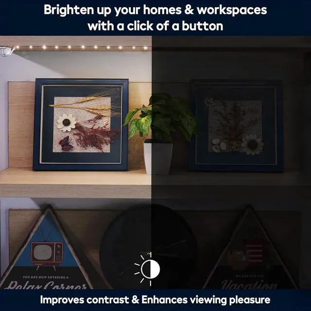 Alt view image 3 of 6 - Battery Powered LED Strip Lights, 3 Pack 40 Inch Battery Operated LED Strip Lights for Shelves and Under Cabinet Indoor Use, Cordless LED Light Strips Warm White 2700K