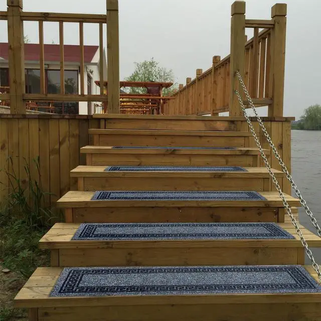 Alt view image 6 of 7 - 6pcs 8.5" x 30" Stair Treads for Dogs on Wooden Steps, Gray. | Outdoor Non Slip, Heat Insulation, Rubber, Runner Rug, Staircase Mat