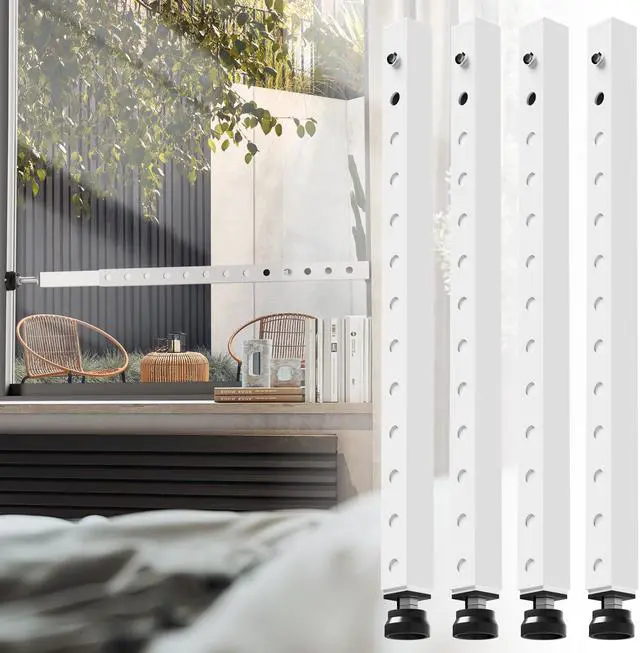 Main image of Window Security Bars Adjustable, Window Bars Security Inside Vertical, Heavy Window Ac Lock Bar with Rubber Feet for Up and Down Windows, 17-32 inch Double Hung Window Stopper -4 PCS Patented