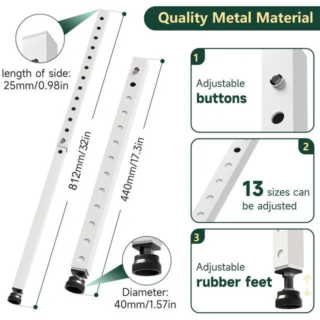 Alt view image 2 of 7 - Window Security Bars Adjustable, Window Bars Security Inside Vertical, Heavy Window Ac Lock Bar with Rubber Feet for Up and Down Windows, 17-32 inch Double Hung Window Stopper -4 PCS Patented
