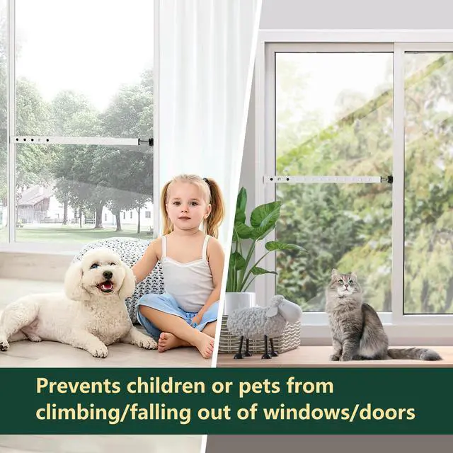 Alt view image 4 of 7 - Window Security Bars Adjustable, Window Bars Security Inside Vertical, Heavy Window Ac Lock Bar with Rubber Feet for Up and Down Windows, 17-32 inch Double Hung Window Stopper -4 PCS Patented