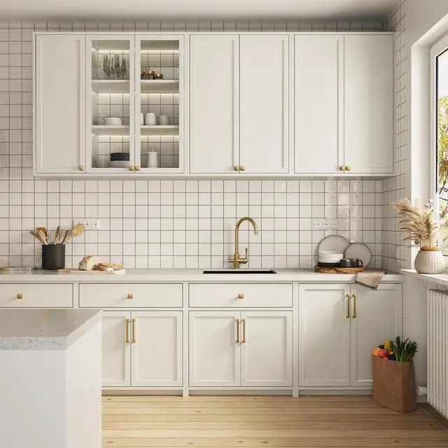 Alt view image 5 of 7 - Champagne Bronze Cabinet Pulls, Solid Zinc Alloy, 5 Inch, 10 Pack | Rustproof & Durable, Square Modern Design, Easy Installation, Smooth Edges, Screws Included, Ideal for Kitchen, Bathroom