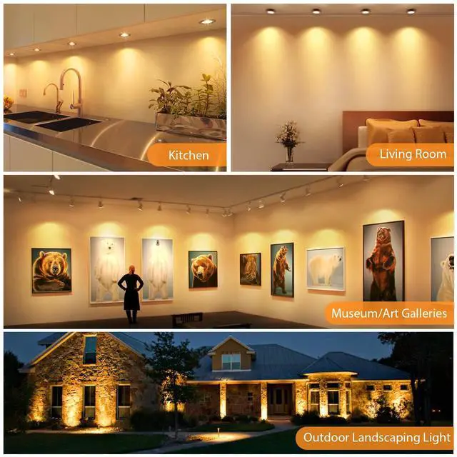 Alt view image 6 of 6 - 12 Pack MR16 LED Bulbs 5W GU5.3 12V Spotlights, 2700K Warm White | 50W Halogen Equivalent, Non-Dimmable, 45° Beam Angle, 450lm, Landscape, Recessed, Track Lighting, Low Voltage, Bi-Pin Base
