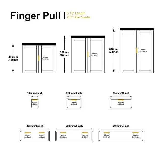 Alt view image 4 of 6 - Edge Finger Tab Pulls for Cabinets Invisible Kitchen Concealed Aluminum Flat Hidden Drawer Pull Easy to Install Pack of 5 Brushed Brass 3.15inch 80mm Overall Length