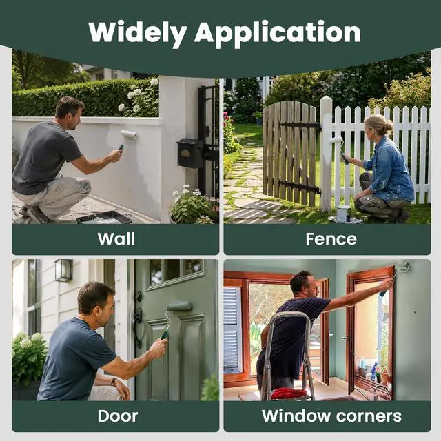 Alt view image 7 of 7 - 40 Pack 4 Inch Microfiber Paint Roller Covers with Frame | Mini Rollers for Smooth Finish on Walls, Railings and Tight Spaces. Washable, Reusable and Lint-Free