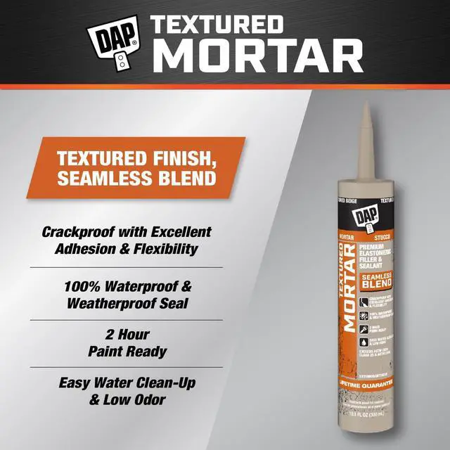 Alt view image 2 of 6 - Textured Mortar Premium Elastomeric Latex Filler & Sealant, Beige, 10.1 Oz (7079810081)