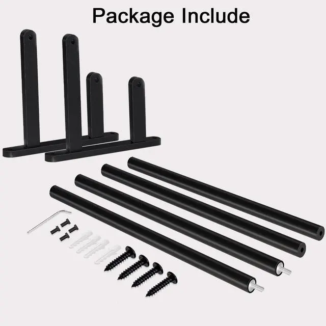 Alt view image 7 of 7 - Double Towel Bar, 24Inch Towel Rack for Bathroom, Stainless Steel Double Bath Towel Bar, Wall Mounted Towel Holder, Double Towel Rod Towel Rail Hanger for Wall, Kitchen (Matte Black)