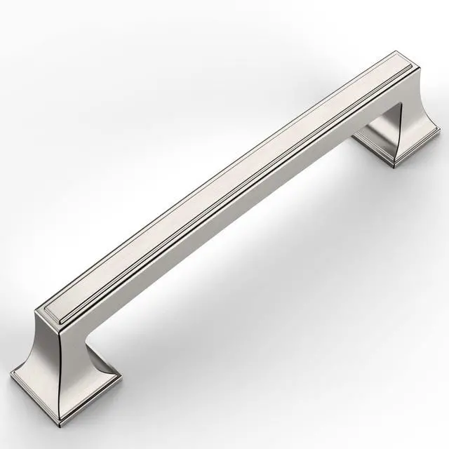 Main image of 10 Pack Brushed Satin Nickel Cabinet Pulls 5 Inch(128mm) Hole Center Cabinet Hardware Kitchen Cabinet Handles for Bathroom Drawer Pulls Dresser Pulls ZH0010