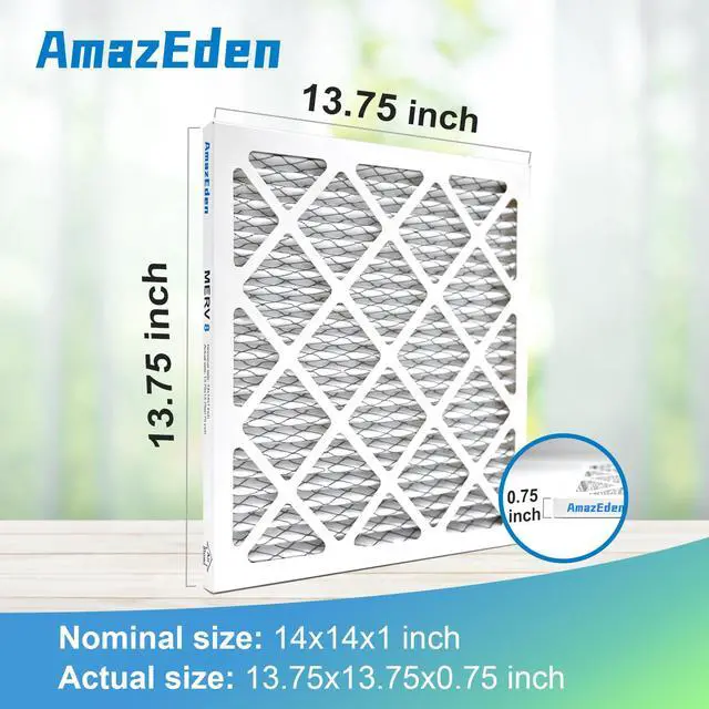 Alt view image 2 of 6 - 14x14x1 Air Filter 4 Pack MERV 8 Dust Defense Pleated Filter | AC Furnace Replacement Filter for Home Office MPR 600 FPR 5 (Actual Size: 13.75x13.75x0.75 Inches)