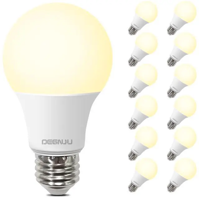 Main image of A19 LED Light Bulbs, 60 Watt Equivalent LED Bulbs, Soft White 2700K, 800 Lumens, E26 Standard Base, Non-Dimmable, 8W Warm White LED Bulbs for Bedroom Living Room, 12 Pack