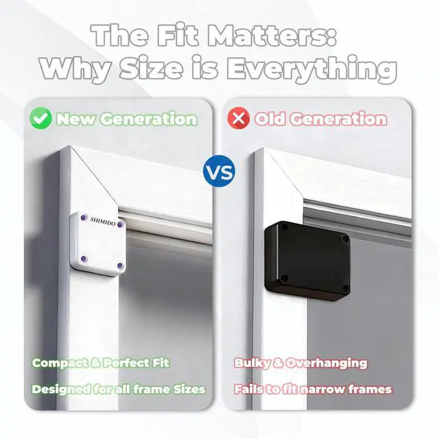 Alt view image 5 of 7 - Upgraded Punch-Free 1000g Automatic Screen Door Closer, Sliding Screen Auto Door Closer with Steel Drawstring for Bathroom, Bedroom, Study Room etc. (2 Pack White)