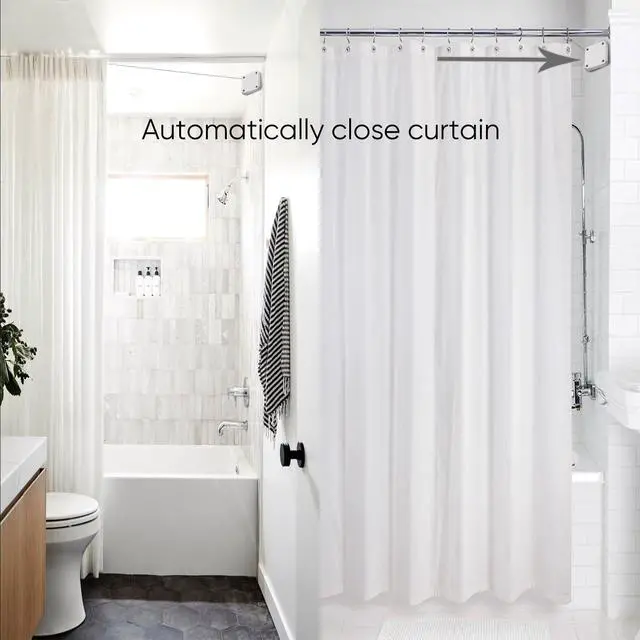 Alt view image 6 of 7 - Upgraded Punch-Free 1000g Automatic Screen Door Closer, Sliding Screen Auto Door Closer with Steel Drawstring for Bathroom, Bedroom, Study Room etc. (2 Pack White)