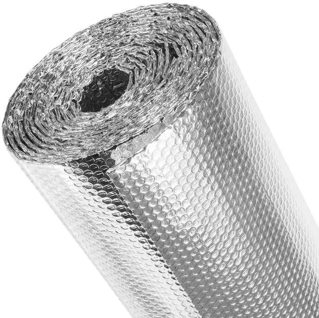 Main image of Reflective Bubble Insulation Sheet, Double Side Window Insulation for Summer Heat, 48" x 10 Ft Aluminum Foil Bubble Shield, Sun Reflector for Window, RV, Garage Door, Roof