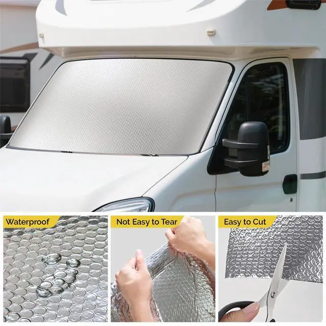 Alt view image 5 of 7 - Reflective Bubble Insulation Sheet, Double Side Window Insulation for Summer Heat, 48" x 10 Ft Aluminum Foil Bubble Shield, Sun Reflector for Window, RV, Garage Door, Roof