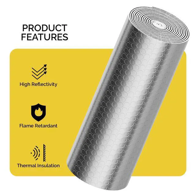 Alt view image 6 of 7 - Reflective Bubble Insulation Sheet, Double Side Window Insulation for Summer Heat, 48" x 10 Ft Aluminum Foil Bubble Shield, Sun Reflector for Window, RV, Garage Door, Roof