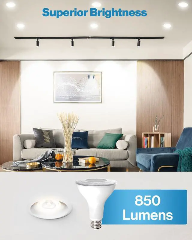 Alt view image 2 of 6 - Sunco 10 Pack PAR30 LED Bulb Flood Light, E26, 11W=75W Dimmable, Long Neck | 850LM, 2700K Soft White, Medium Base, Outdoor Flood Light Security, Indoor Recessed Can Bulb, IP65 Waterproof Spotlight