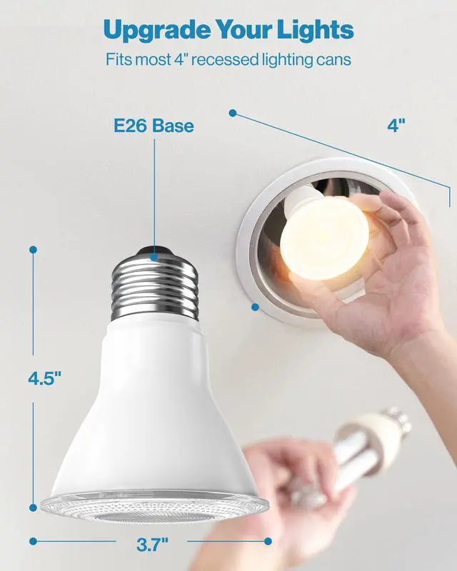 Alt view image 3 of 6 - Sunco 10 Pack PAR30 LED Bulb Flood Light, E26, 11W=75W Dimmable, Long Neck | 850LM, 2700K Soft White, Medium Base, Outdoor Flood Light Security, Indoor Recessed Can Bulb, IP65 Waterproof Spotlight