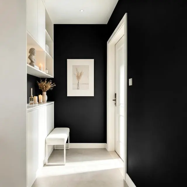 Alt view image 6 of 7 - 24"x394" Black Wallpaper Peel and Stick Black Contact Paper Matte Solid Textured Self Adhesive Removable Thick Vinyl Film Roll for Cabinets Bedroom Wall Decoration