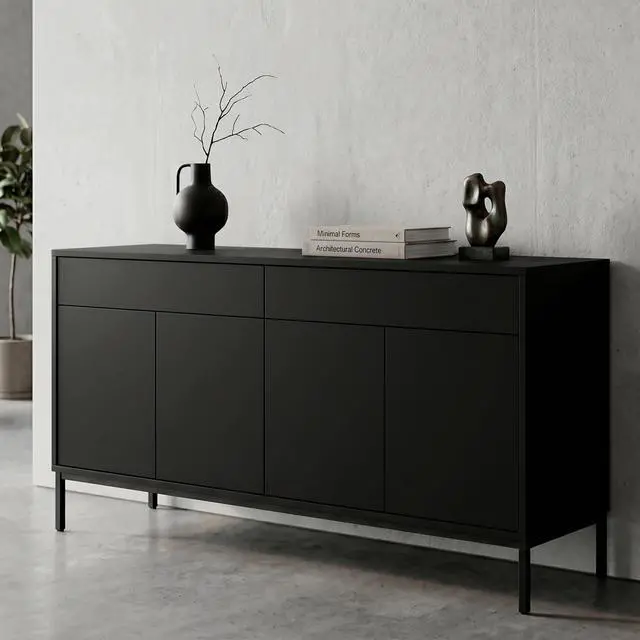 Alt view image 7 of 7 - 24"x394" Black Wallpaper Peel and Stick Black Contact Paper Matte Solid Textured Self Adhesive Removable Thick Vinyl Film Roll for Cabinets Bedroom Wall Decoration