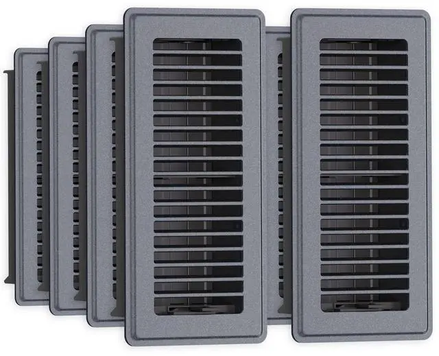 Main image of Floor Register 4 x 10-8 Pack Gray Floor Vents, Heavy-Duty Steel Adjustable Airflow Floor Vent Covers, Rust-Resistant Vent Cover are Suitable for Living Room, Bedroom and Bathroom