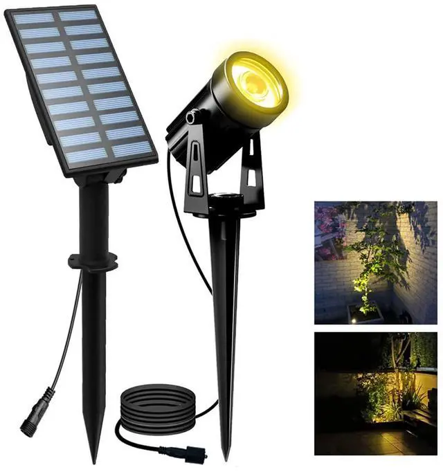 Main image of Solar Spot Lights Outdoor, Solar Landscape Spotlights, Warm White | IP65 Waterproof, 2 Brightness Modes, Dusk to Dawn Solar Uplights for Flag, Garden, Yard, Pathway, Patio, Lawn