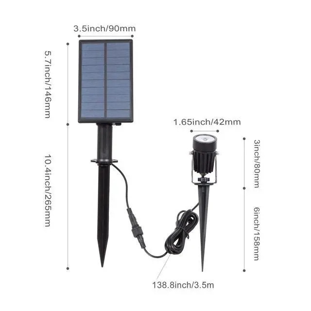 Alt view image 4 of 7 - Solar Spot Lights Outdoor, Solar Landscape Spotlights, Warm White | IP65 Waterproof, 2 Brightness Modes, Dusk to Dawn Solar Uplights for Flag, Garden, Yard, Pathway, Patio, Lawn