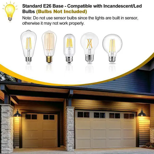 Alt view image 3 of 7 - 2-Pack Dusk to Dawn Outdoor Wall Sconces, Exterior Farmhouse Gooseneck Barn Light, Vintage Matte Black Outside Wall Mount Light Fixture, Anti-Rust Waterproof Outdoor Light for House Porch Garage
