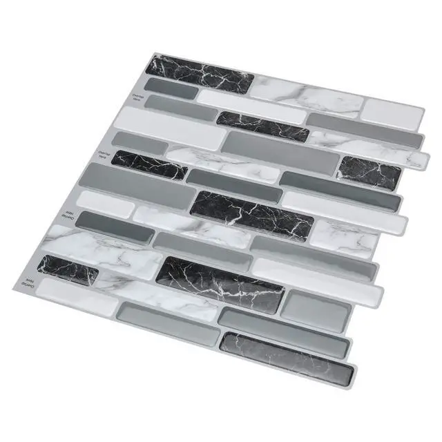 Alt view image 7 of 7 - 12 x 12 Inch Vinyl Peel and Stick Backsplash, 10-Pack, Marble Grey | Waterproof, Lightweight, Self Adhesive, Easy to Install, No Residue, for Kitchen & Bedroom Decor, Ideal for Recently Moved