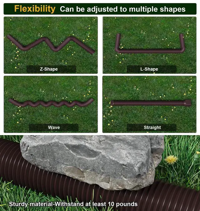 Alt view image 2 of 6 - Rain Gutter Downspout Extensions, Downspout Extender for Rainwater Drainage Flexible, Down Spout Drain Extension Pipe and Extendable from 21 to 66 Inches (Brown)