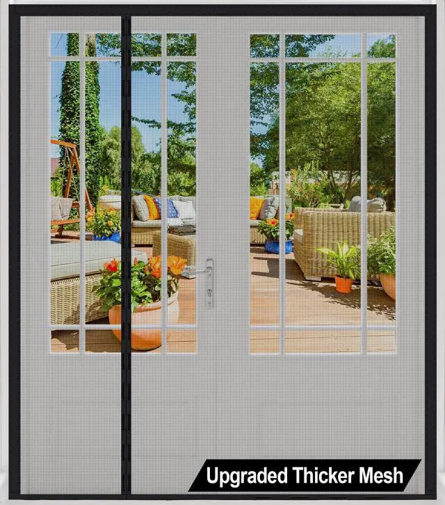 Main image of Magnetic Screen Door Thicker 255g/ Mesh for Sliding/French Doors | Reversible Wide Left Right Side Opening Fits door to 70 x 80,Heavy Duty Mesh Bug Door Screen Magnetic Closure for Patio Door