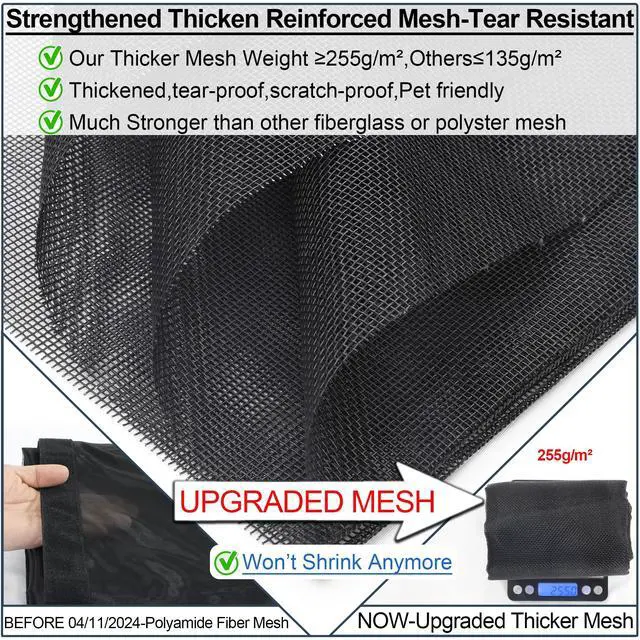 Alt view image 2 of 7 - Magnetic Screen Door Thicker 255g/ Mesh for Sliding/French Doors | Reversible Wide Left Right Side Opening Fits door to 70 x 80,Heavy Duty Mesh Bug Door Screen Magnetic Closure for Patio Door