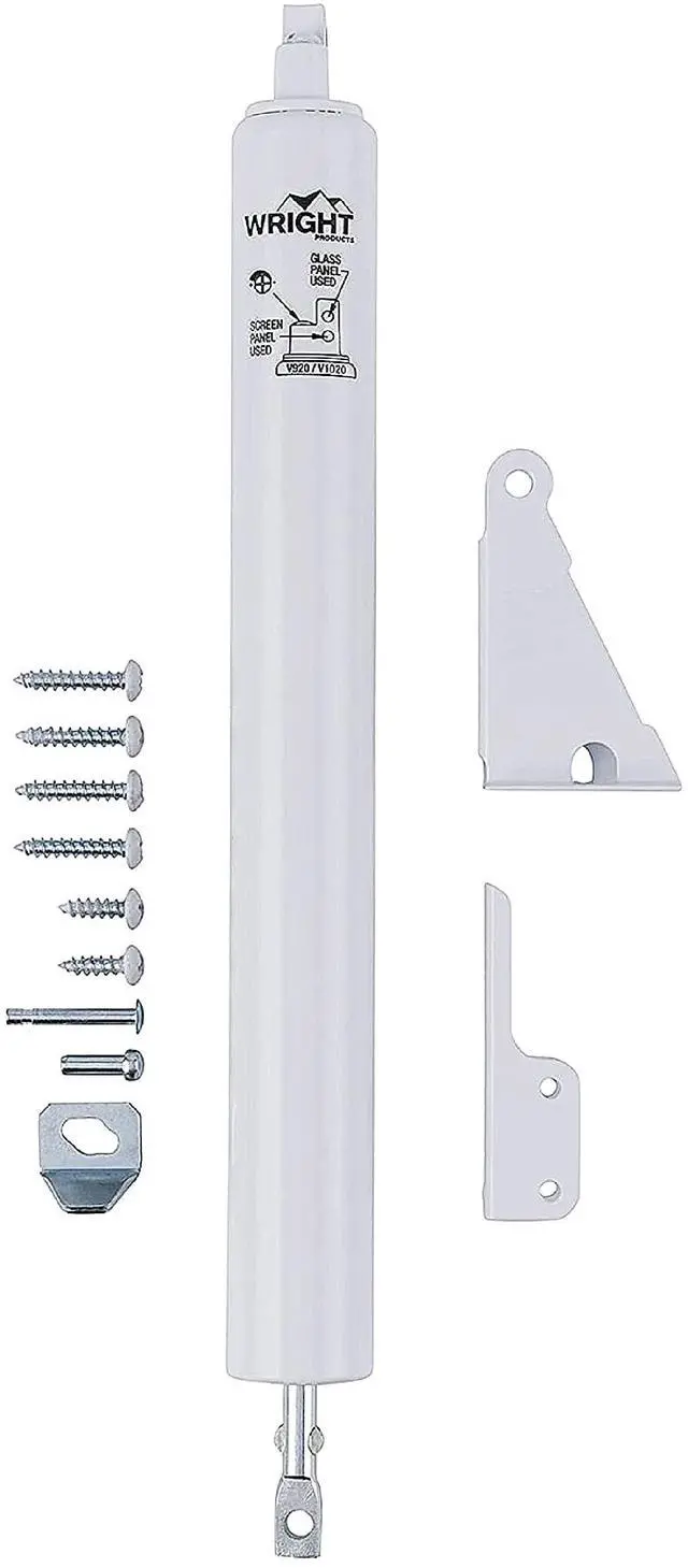 Main image of Standard Duty Pneumatic Screen & Storm Door Closer Adjustable Closing Speed, Quiet Operation, Easy Installation (Transitional, White)