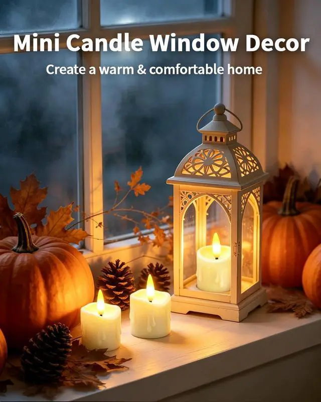 Alt view image 7 of 7 - 6 Pack Small Rechargeable Flameless Candles with Remote Timer | 1.5"x2" LED Tea Lights Flickering Mini Candles Battery Operated Votive Fake Candles for Halloween Wedding Party Table Decor