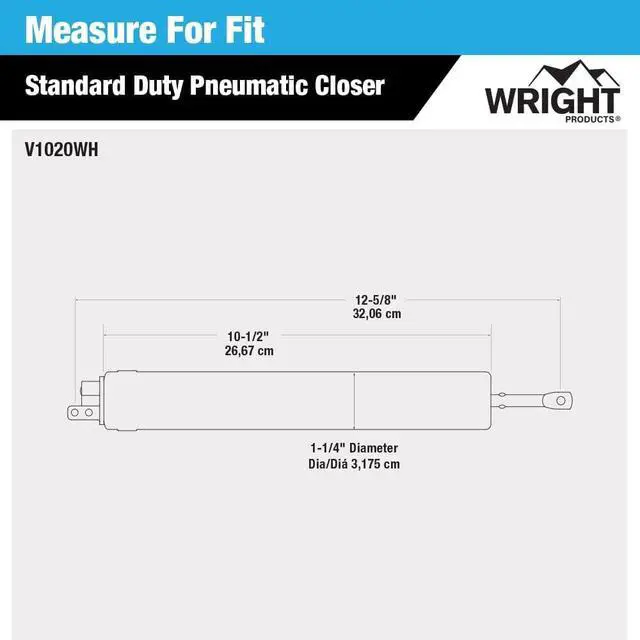 Alt view image 6 of 7 - Standard Duty Pneumatic Screen & Storm Door Closer Adjustable Closing Speed, Quiet Operation, Easy Installation (Transitional, White)