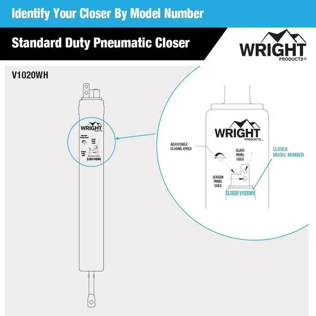 Alt view image 5 of 7 - Standard Duty Pneumatic Screen & Storm Door Closer Adjustable Closing Speed, Quiet Operation, Easy Installation (Transitional, White)