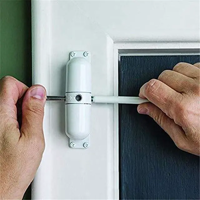Alt view image 3 of 5 - Door Closer Automatic Safety Spring Door Closer Easy to Install to Convert Hinged Doors to Self-Closing White