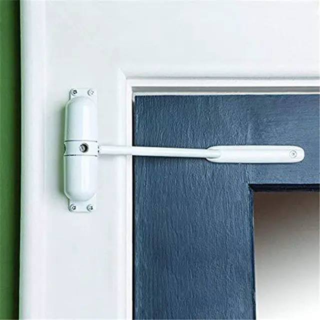 Alt view image 5 of 5 - Door Closer Automatic Safety Spring Door Closer Easy to Install to Convert Hinged Doors to Self-Closing White