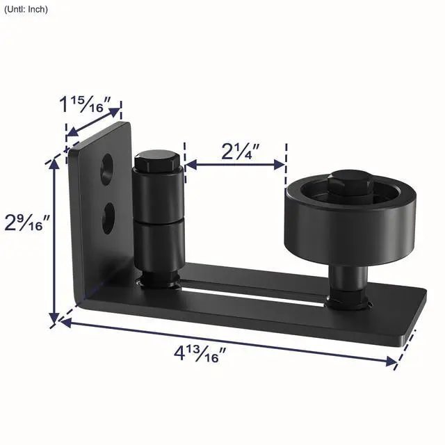Alt view image 5 of 7 - Sliding Barn Door Floor Guide for Bottom Adjustable Roller | 8 Setup Options for DIYers - Flush Design Bottom Flat Barn Door Floor Guide Stay Roller (Black) 1PCS