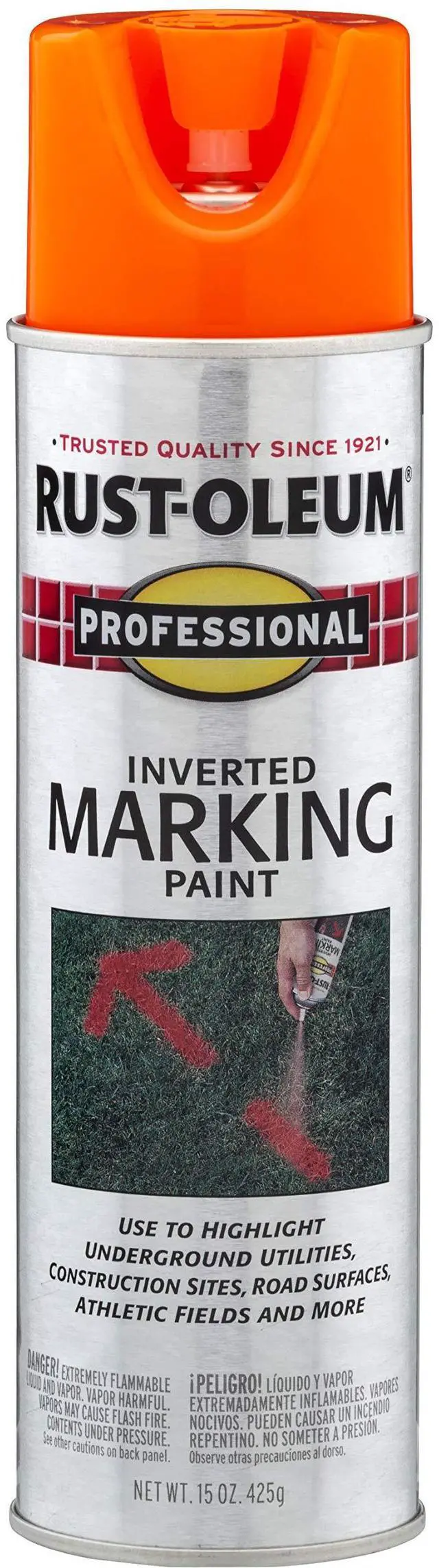 Main image of 2554 Professional Inverted Marking Spray Paint, Fluorescent Orange, 15-Ounce | Parking Lot Striping, Athletic Field Marking, High Visibility Lines, Upside Down Spray System, Durable Coverage, 15 oz